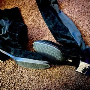 Womens size 11 Tory Burch black tall boots.